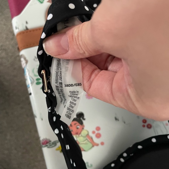 Victoria’s Secret NW black and white polka dot triangle bikini top - Picture 3 of 5